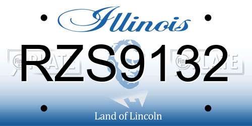 RZS9132 Illinois License Plate