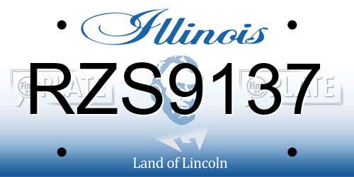 RZS9137 Illinois License Plate