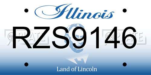 RZS9146 Illinois License Plate