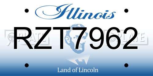 RZT7962 Illinois License Plate