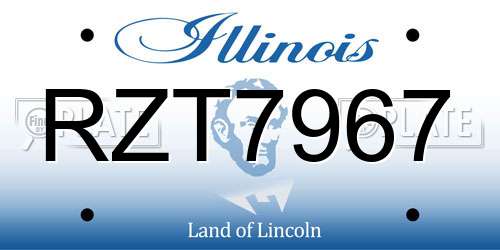 RZT7967 Illinois License Plate