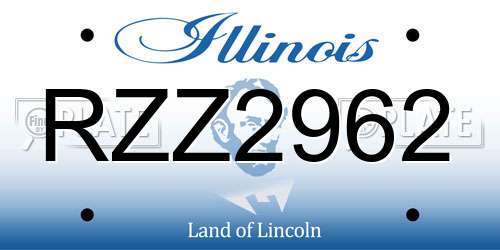 RZZ2962 Illinois License Plate