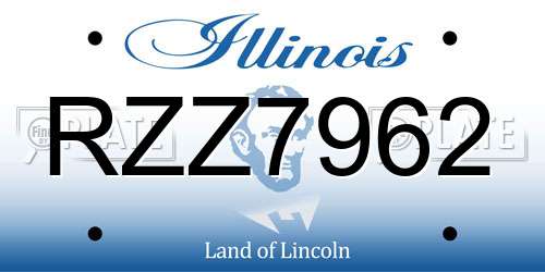 RZZ7962 Illinois License Plate