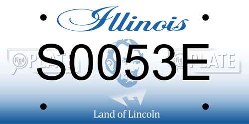 S0053E Illinois License Plate
