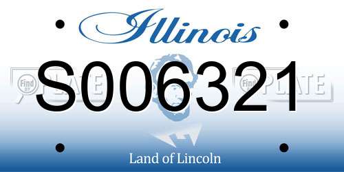 S006321 Illinois License Plate