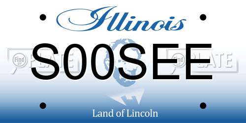 S00SEE Illinois License Plate