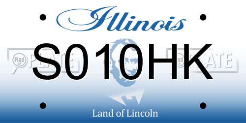 S010HK Illinois License Plate