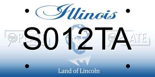 S012TA Illinois License Plate