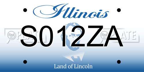 S012ZA Illinois License Plate