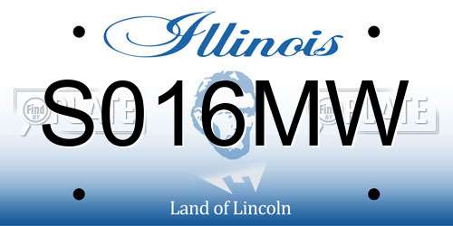 S016MW Illinois License Plate
