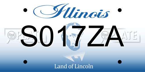 S017ZA Illinois License Plate