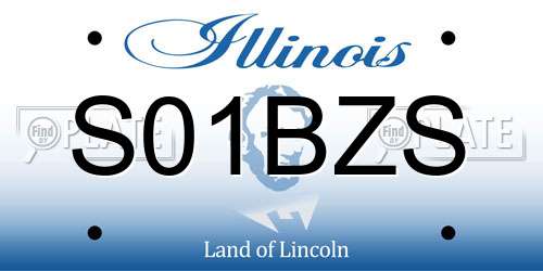 S01BZS Illinois License Plate