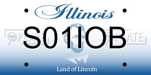 S01IOB Illinois License Plate