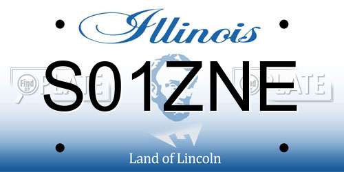 S01ZNE Illinois License Plate