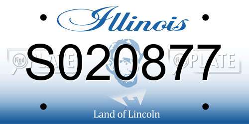 S020877 Illinois License Plate