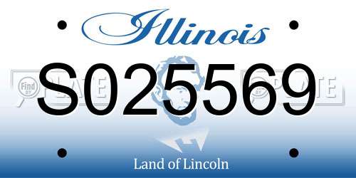 S025569 Illinois License Plate