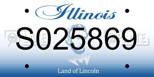 S025869 Illinois License Plate