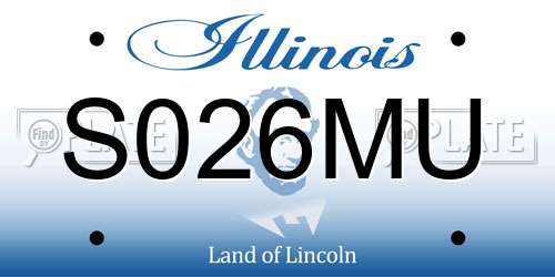 S026MU Illinois License Plate