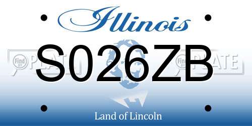 S026ZB Illinois License Plate