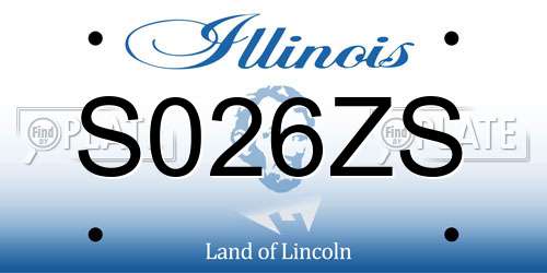 S026ZS Illinois License Plate