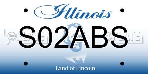 S02ABS Illinois License Plate