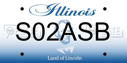 S02ASB Illinois License Plate