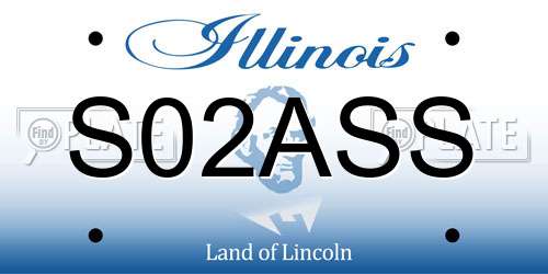 S02ASS Illinois License Plate