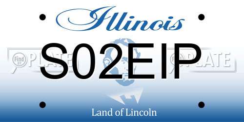 S02EIP Illinois License Plate
