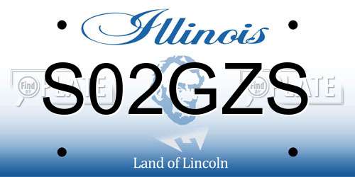 S02GZS Illinois License Plate