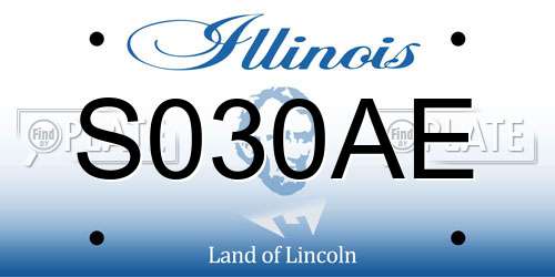 S030AE Illinois License Plate