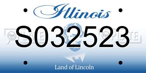 S032523 Illinois License Plate