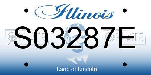S03287E Illinois License Plate