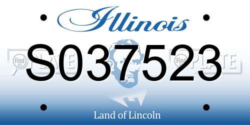 S037523 Illinois License Plate