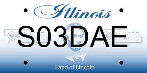 S03DAE Illinois License Plate