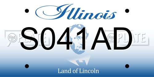 S041AD Illinois License Plate