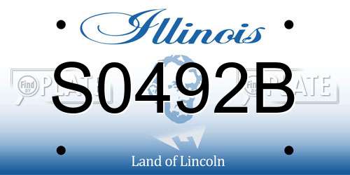 S0492B Illinois License Plate