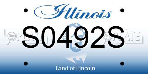 S0492S Illinois License Plate