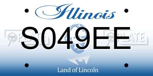 S049EE Illinois License Plate