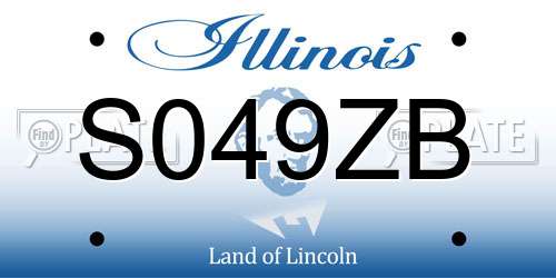 S049ZB Illinois License Plate