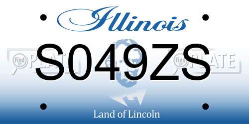 S049ZS Illinois License Plate