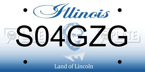 S04GZG Illinois License Plate
