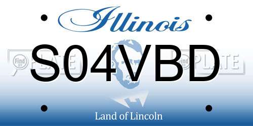 S04VBD Illinois License Plate