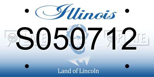 S050712 Illinois License Plate