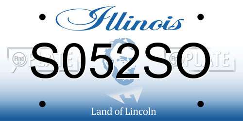 S052SO Illinois License Plate