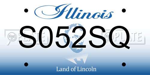 S052SQ Illinois License Plate