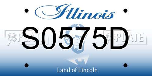 S0575D Illinois License Plate