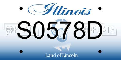 S0578D Illinois License Plate