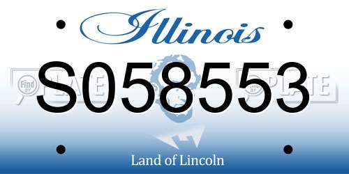 S058553 Illinois License Plate