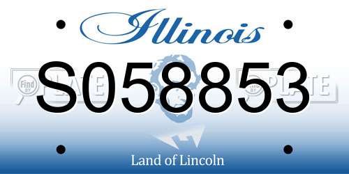 S058853 Illinois License Plate