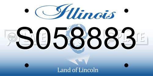 S058883 Illinois License Plate